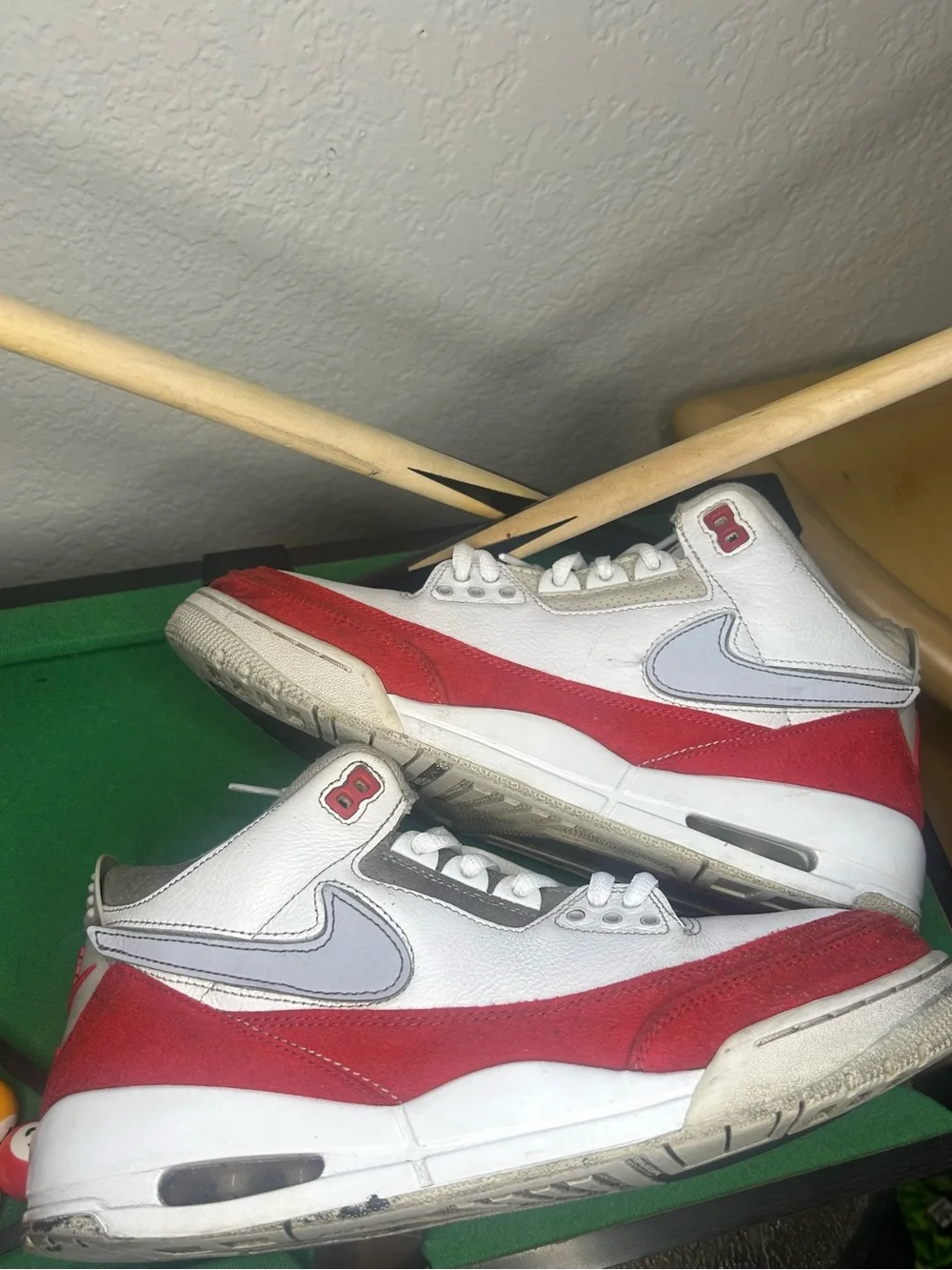 Jordan Men's White and Red High-Top Sneakers